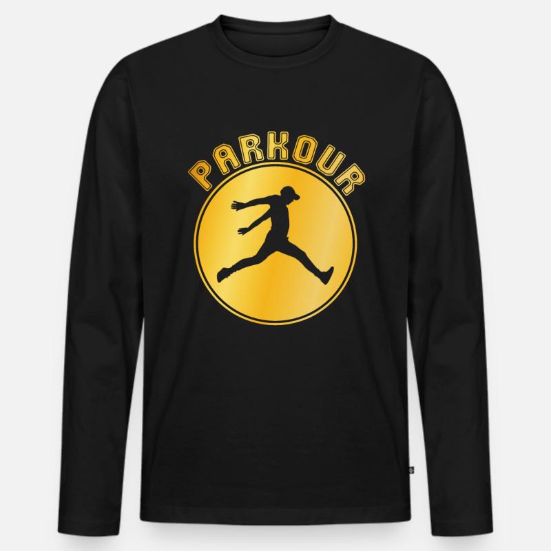 Parkour - Männer Premium Bio Langarmshirt - Schwarz