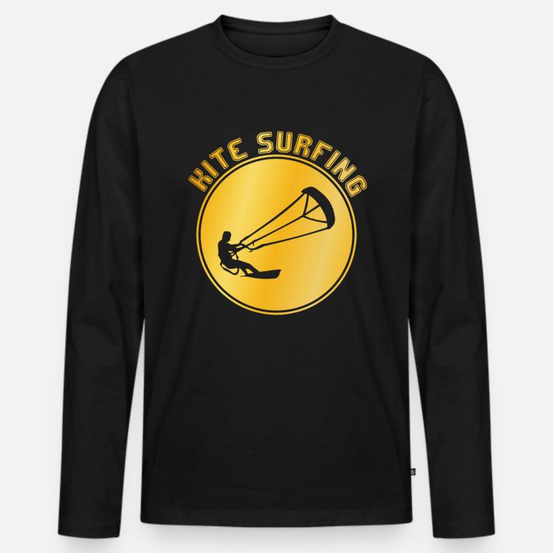 Kite surfen - Männer Premium Bio Langarmshirt - Schwarz