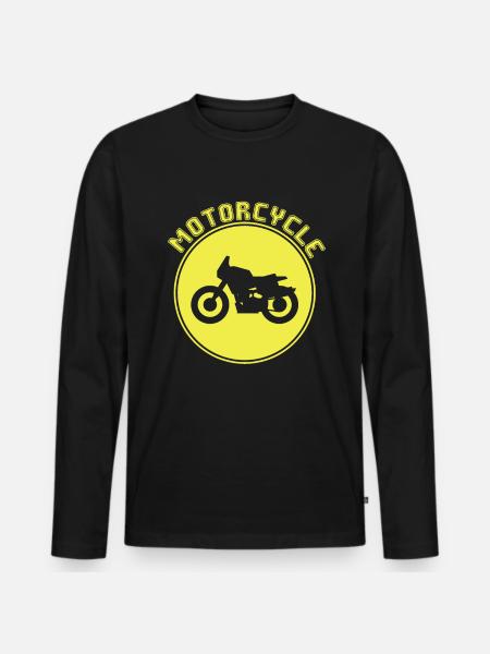 Motorrad - Männer Premium Bio Langarmshirt - Schwarz
