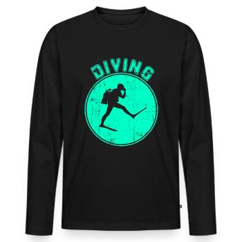 Dive - Men's Premium Organic Long Sleeve Shirt - black - Front - Nico (187cm)