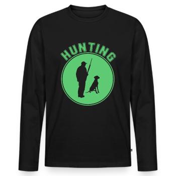 Hunt - Men's Premium Organic Long Sleeve Shirt - black - Front - Nico (187cm)