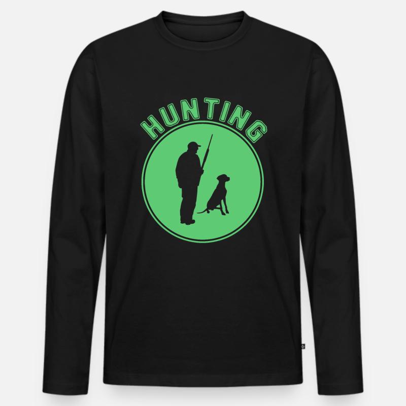 Jagen - Männer Premium Bio Langarmshirt - Schwarz