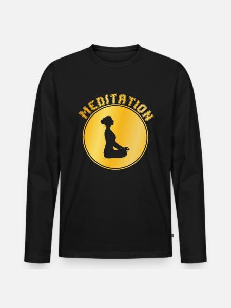 Méditation - T-shirt manches longues Premium bio Homme - noir