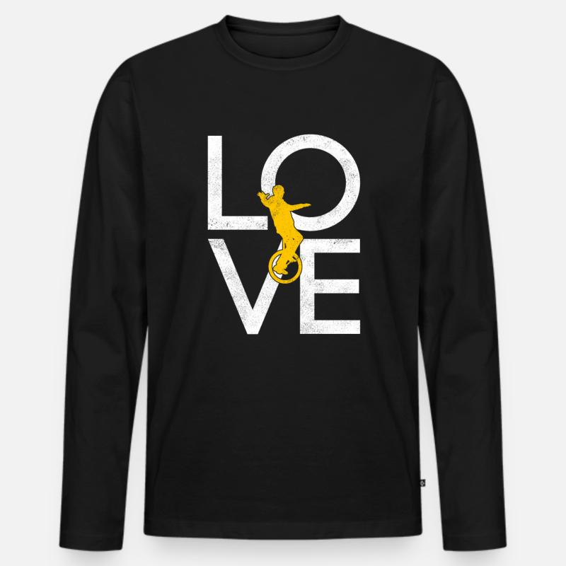 Einrad - Männer Premium Bio Langarmshirt - Schwarz
