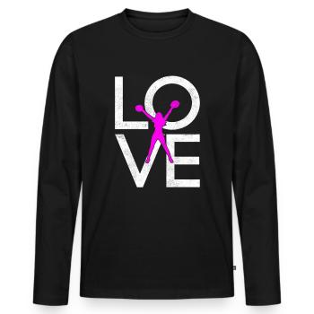 cheerleading - Männer Premium Bio Langarmshirt - Schwarz - Vorne - Nico (187cm)