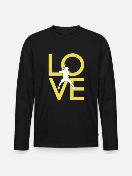 Baseball - Men's Premium Organic Long Sleeve Shirt - black
