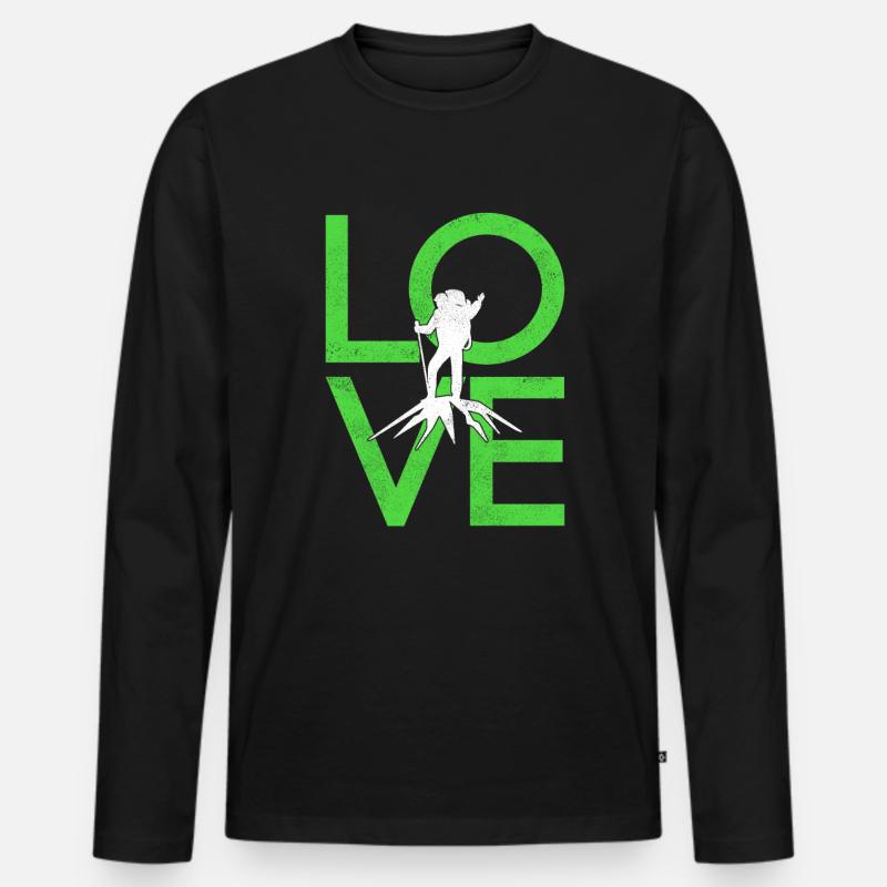 Bergsteigen - Männer Premium Bio Langarmshirt - Schwarz