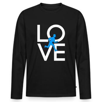 Jog - Men's Premium Organic Long Sleeve Shirt - black - Front - Nico (187cm)