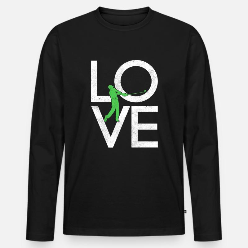 Golf - Männer Premium Bio Langarmshirt - Schwarz
