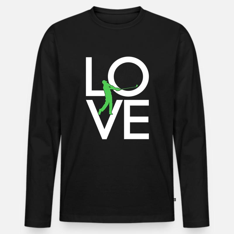 Golf - Männer Premium Bio Langarmshirt - Schwarz