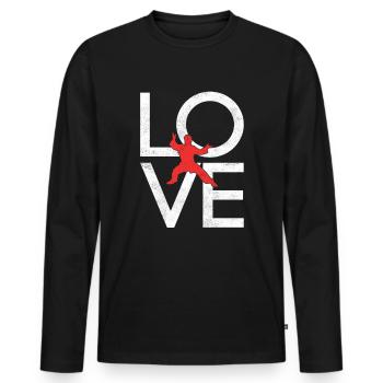 Arts martiaux - T-shirt manches longues Premium bio Homme - noir - Devant - Nico (187cm)