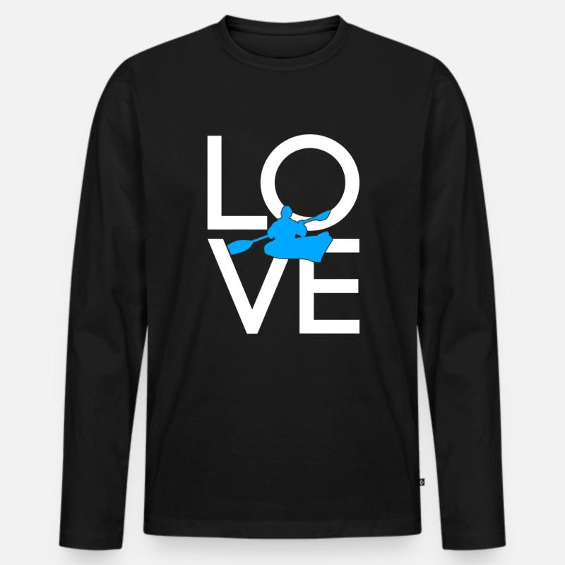 Kanu - Männer Premium Bio Langarmshirt - Schwarz