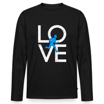 Jog - Men's Premium Organic Long Sleeve Shirt - black - Front - Nico (187cm)