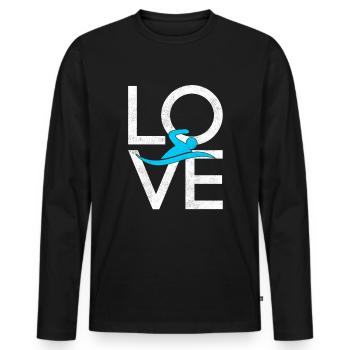 Nager - T-shirt manches longues Premium bio Homme - noir - Devant - Nico (187cm)