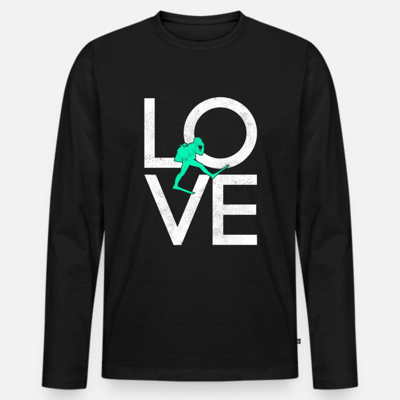 Tauchen - Männer Premium Bio Langarmshirt - Schwarz