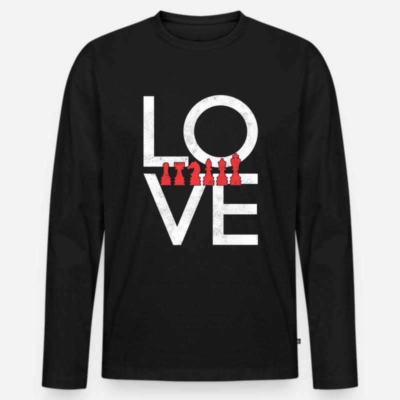 Schach - Männer Premium Bio Langarmshirt - Schwarz