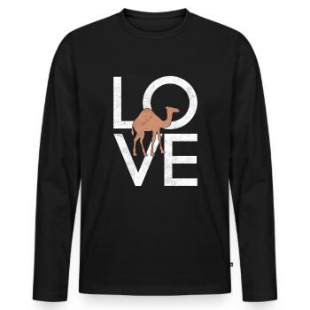 Dromedar - Männer Premium Bio Langarmshirt - Schwarz - Vorne - Nico (187cm)