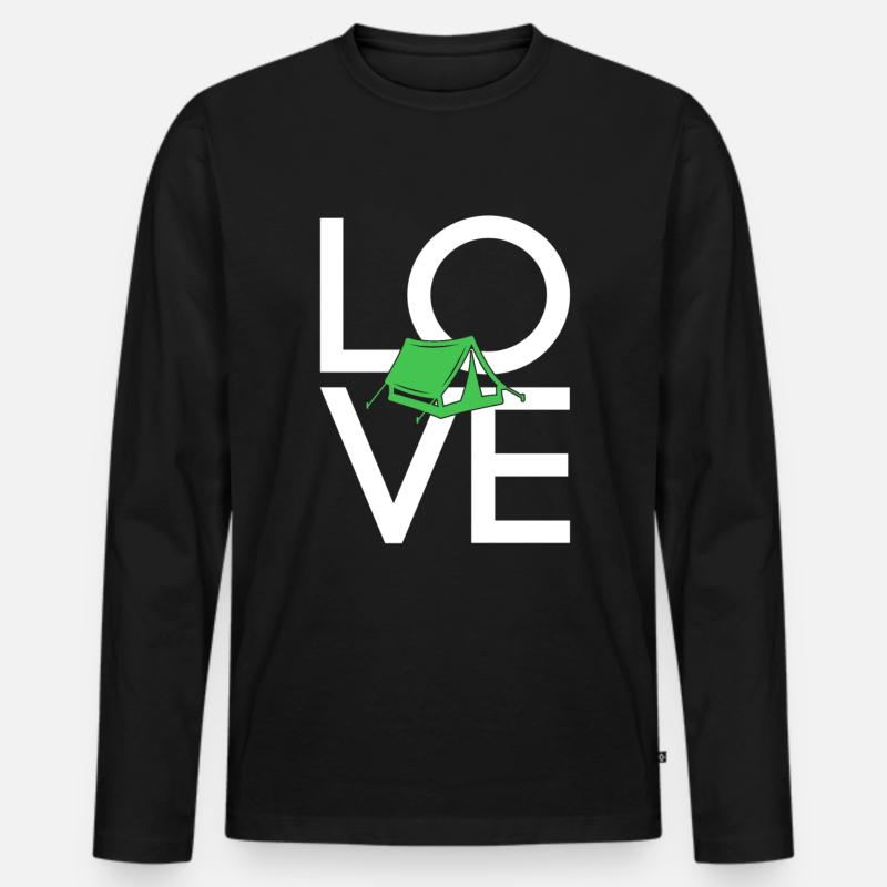 Camping - Männer Premium Bio Langarmshirt - Schwarz