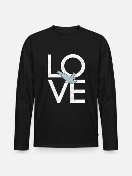 Adler - Männer Premium Bio Langarmshirt - Schwarz