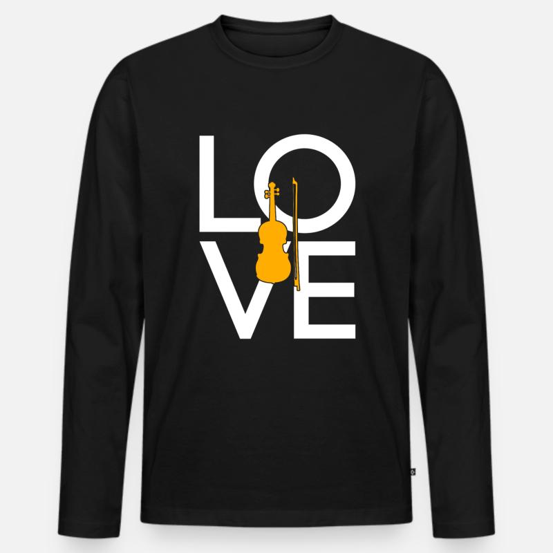 Geige - Männer Premium Bio Langarmshirt - Schwarz