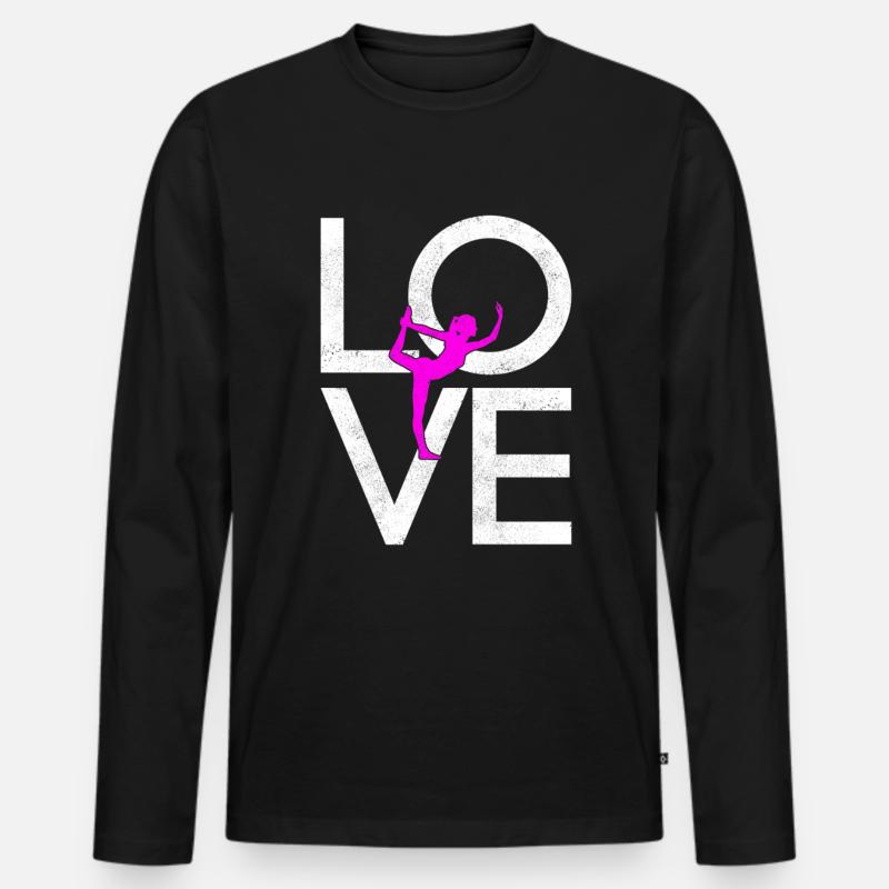 Yoga - Männer Premium Bio Langarmshirt - Schwarz