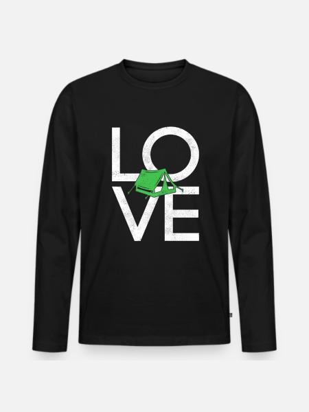 Camping - Men's Premium Organic Long Sleeve Shirt - black