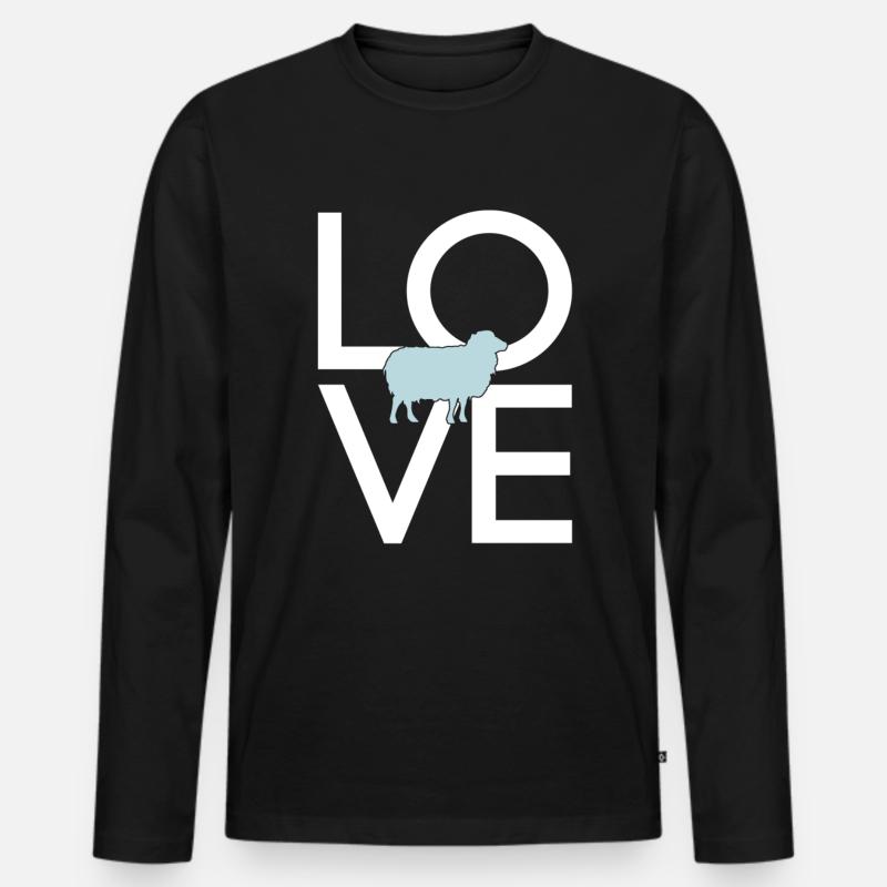 Schaf - Männer Premium Bio Langarmshirt - Schwarz