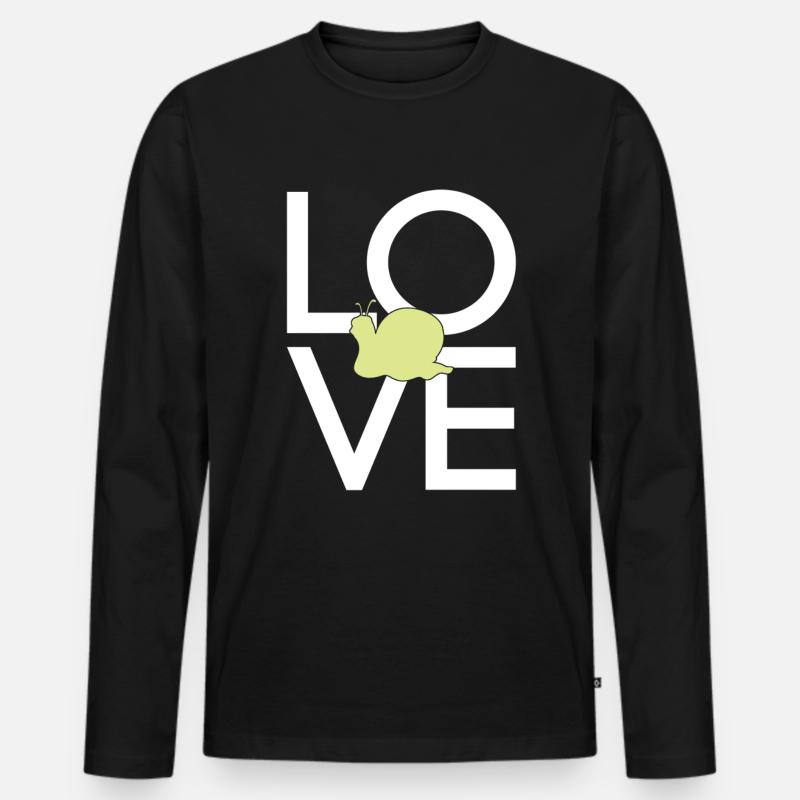Schnecke - Männer Premium Bio Langarmshirt - Schwarz