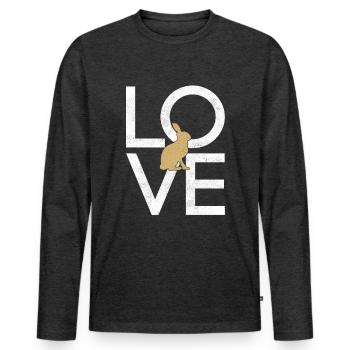 Hare - Men's Premium Organic Long Sleeve Shirt - heather anthracite - Front - Nico (187cm)