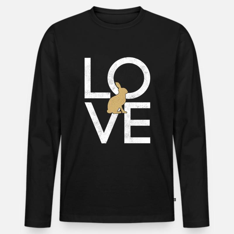 Hase - Männer Premium Bio Langarmshirt - Schwarz