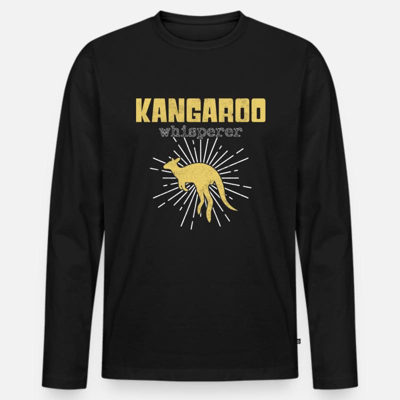 Känguru Flüsterer - Männer Premium Bio Langarmshirt - Schwarz
