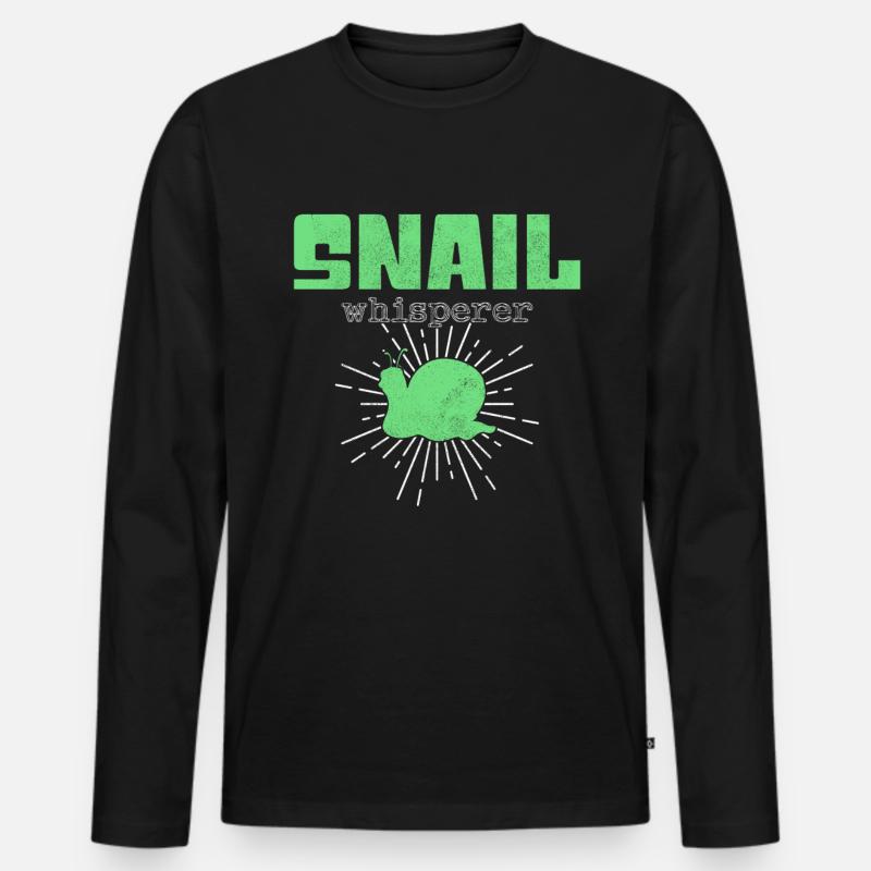 Schnecken Flüsterer - Männer Premium Bio Langarmshirt - Schwarz