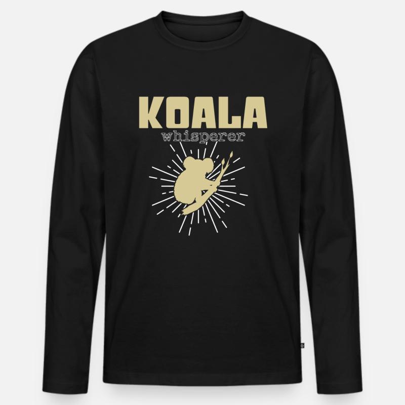 Koala Flüsterer - Männer Premium Bio Langarmshirt - Schwarz