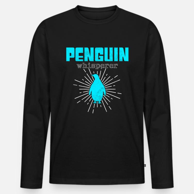 Pinguin Flüsterer - Männer Premium Bio Langarmshirt - Schwarz