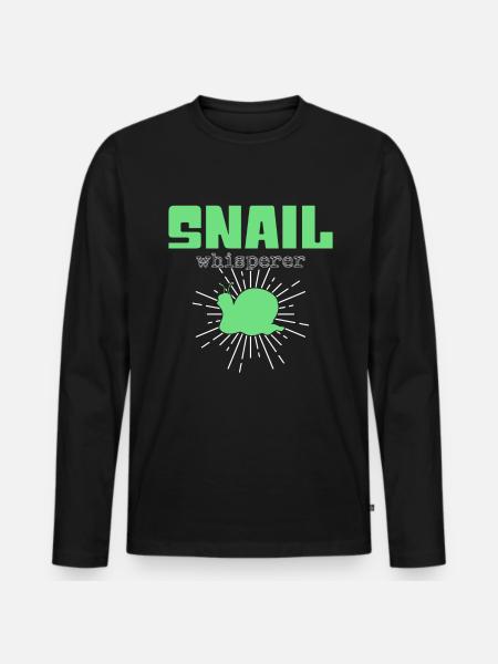 Snail Whisperer - Men's Premium Organic Long Sleeve Shirt - black
