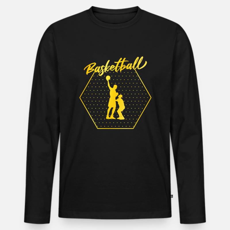 Basketball - Männer Premium Bio Langarmshirt - Schwarz