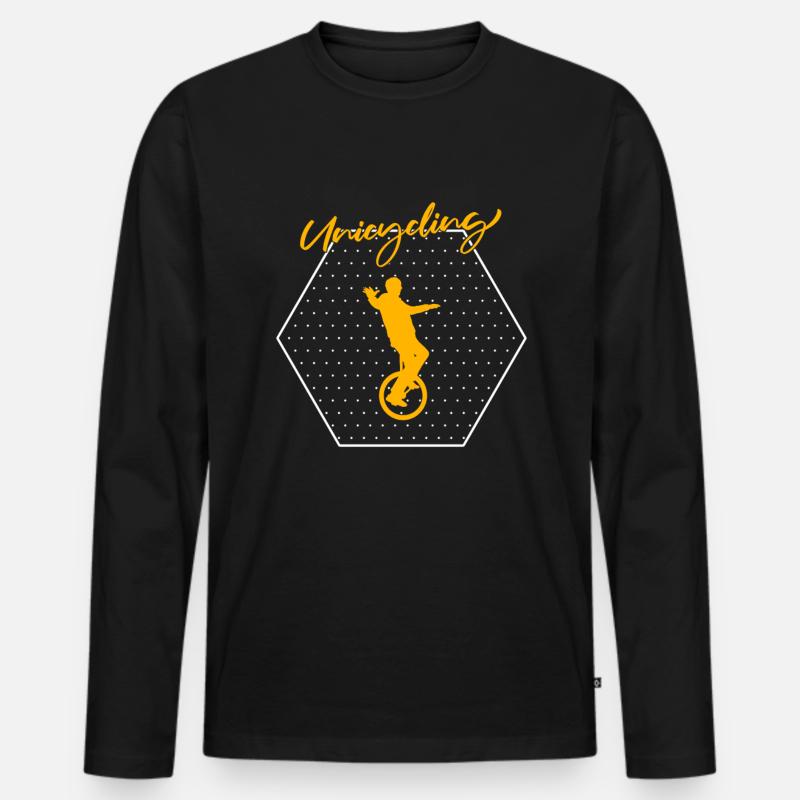 Einrad - Männer Premium Bio Langarmshirt - Schwarz
