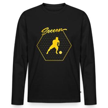 Soccer soccer - Men's Premium Organic Long Sleeve Shirt - black - Front - Nico (187cm)