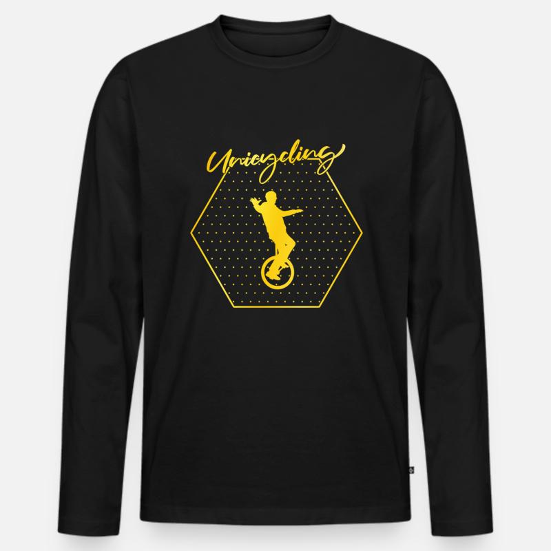 Einrad - Männer Premium Bio Langarmshirt - Schwarz