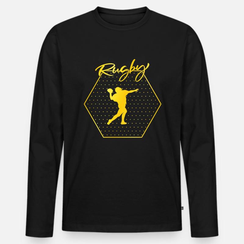 Rugby - Men's Premium Organic Long Sleeve Shirt - black