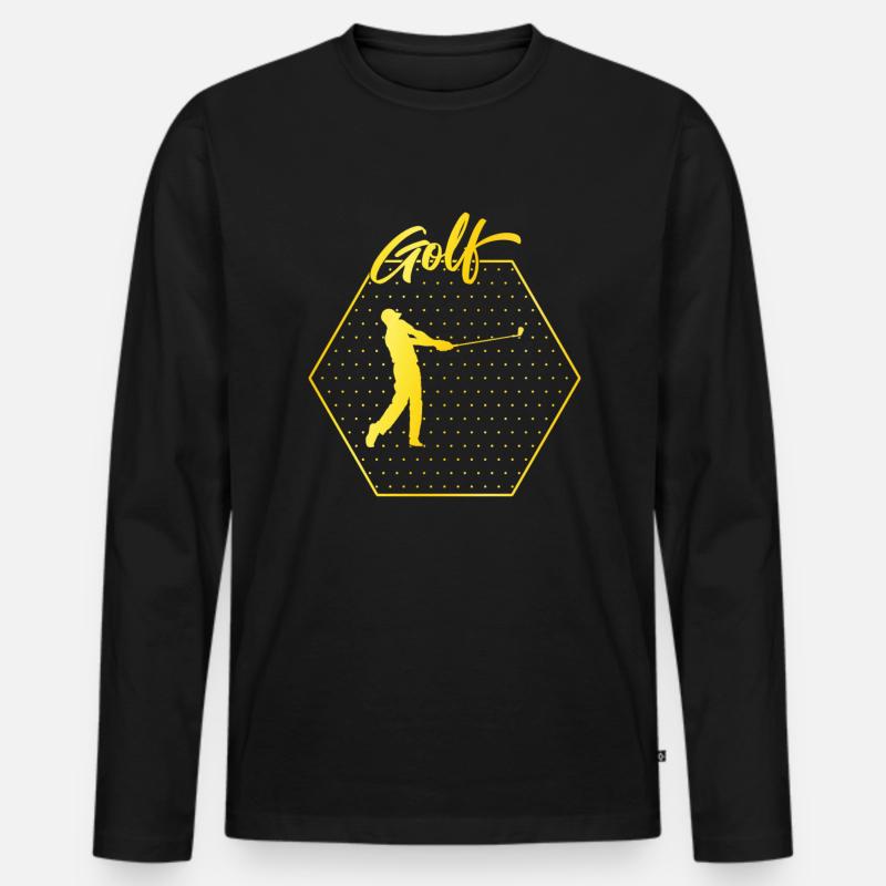 golf - Männer Premium Bio Langarmshirt - Schwarz