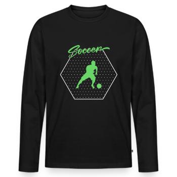 Soccer soccer - Men's Premium Organic Long Sleeve Shirt - black - Front - Nico (187cm)