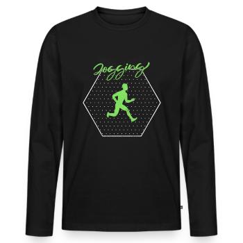 Jog - Men's Premium Organic Long Sleeve Shirt - black - Front - Nico (187cm)