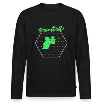 Paintball - T-shirt manches longues Premium bio Homme - noir - Devant - Nico (187cm)