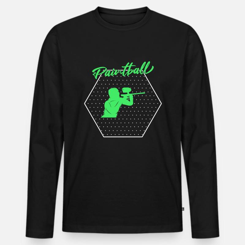 Paintball - Männer Premium Bio Langarmshirt - Schwarz