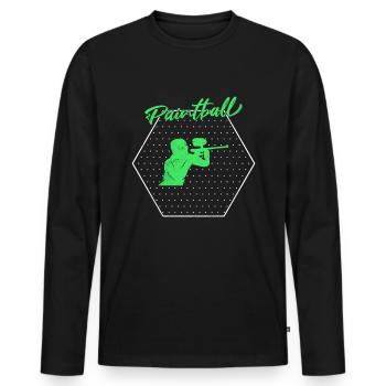 Paintball - T-shirt manches longues Premium bio Homme - noir - Devant - Nico (187cm)