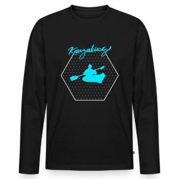 Kayak fahren - Männer Premium Bio Langarmshirt - Schwarz - Vorne - Nico (187cm)