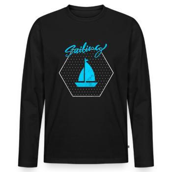 Sail - Men's Premium Organic Long Sleeve Shirt - black - Front - Nico (187cm)