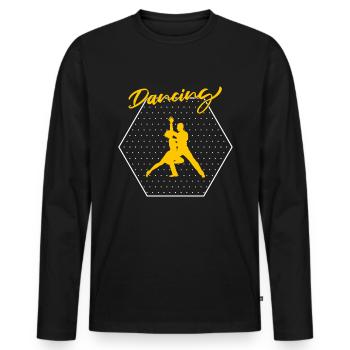 Dance - Men's Premium Organic Long Sleeve Shirt - black - Front - Nico (187cm)