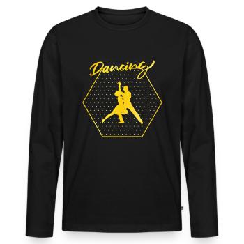 Dance - Men's Premium Organic Long Sleeve Shirt - black - Front - Nico (187cm)
